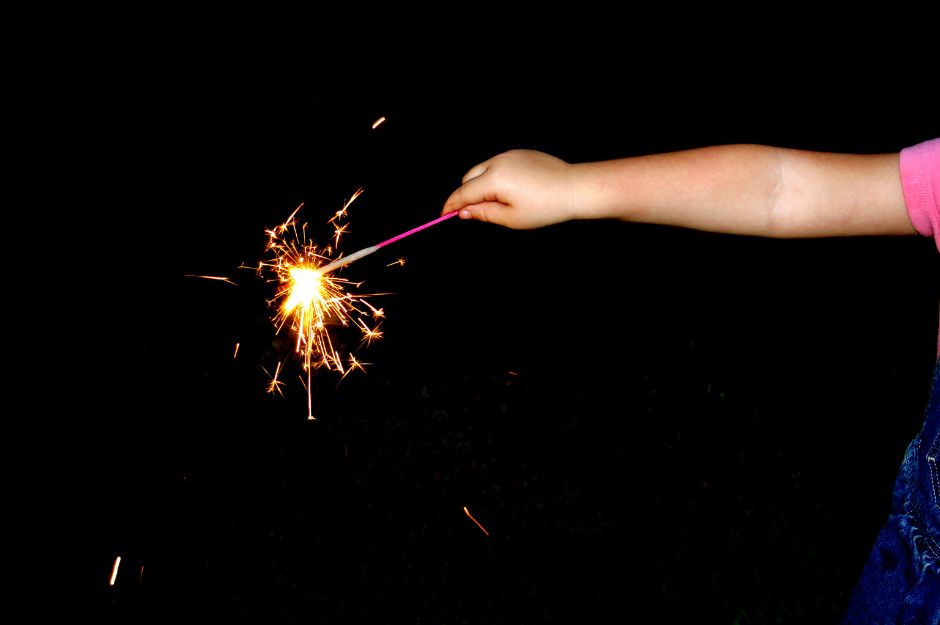 child with sparkler