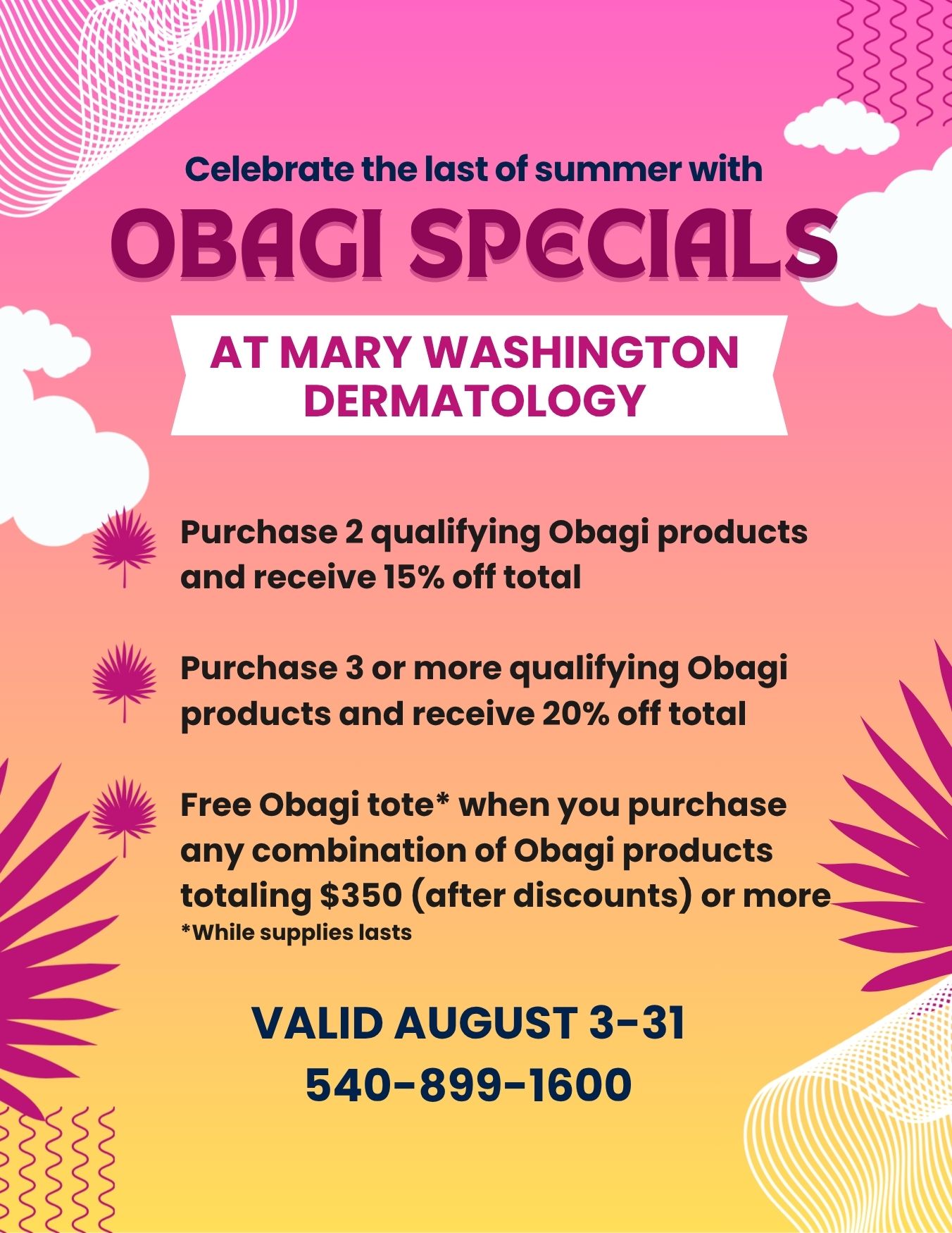 Obagi specials for August 