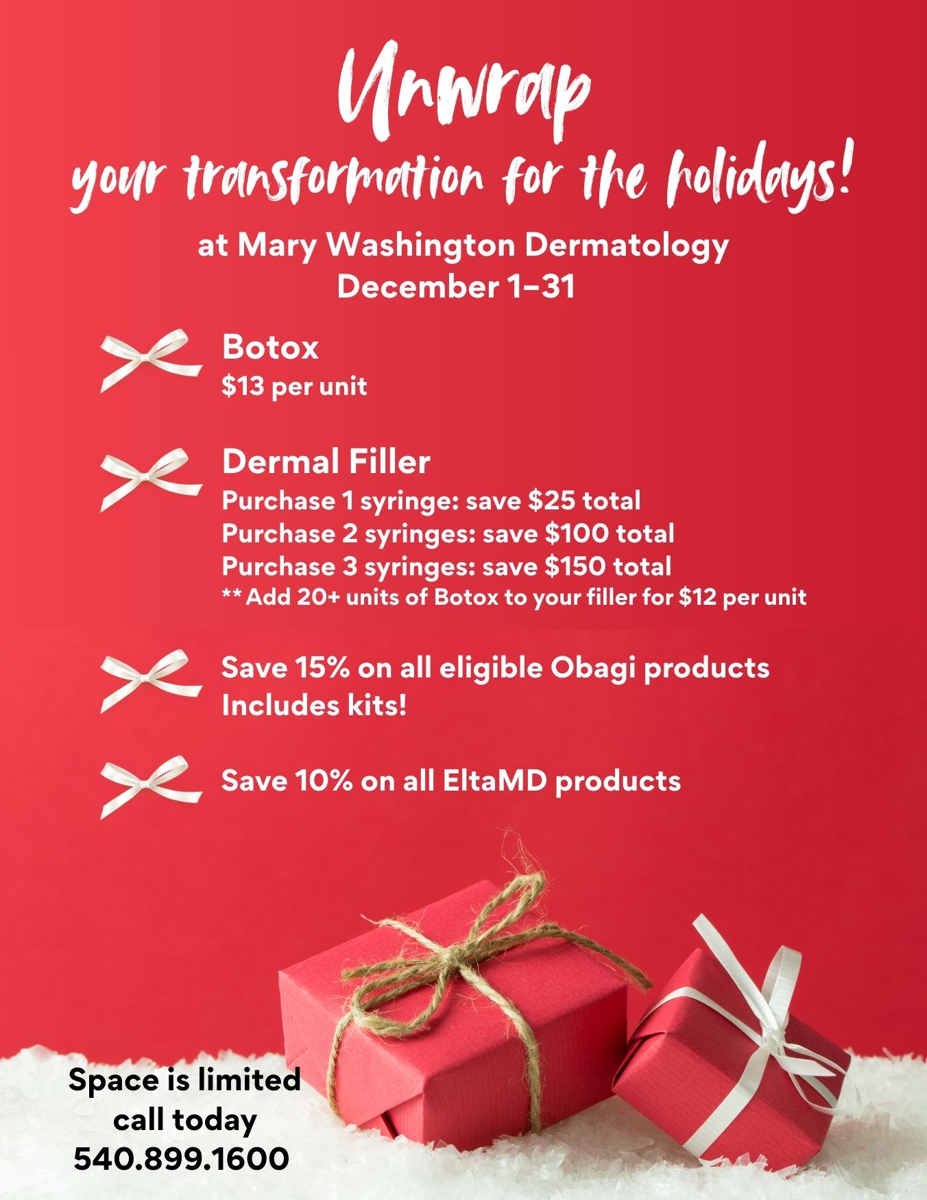 December dermatology specials