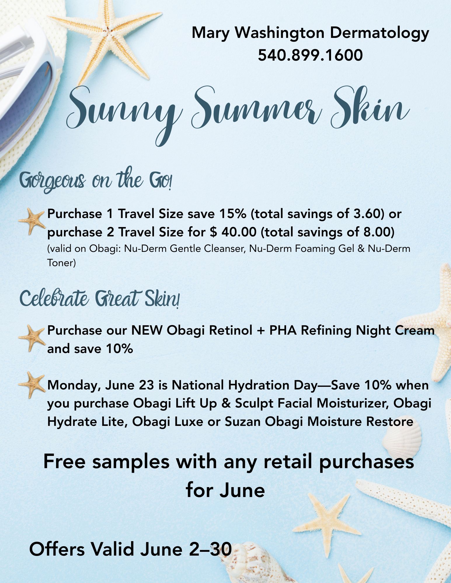 June Dermatology specials