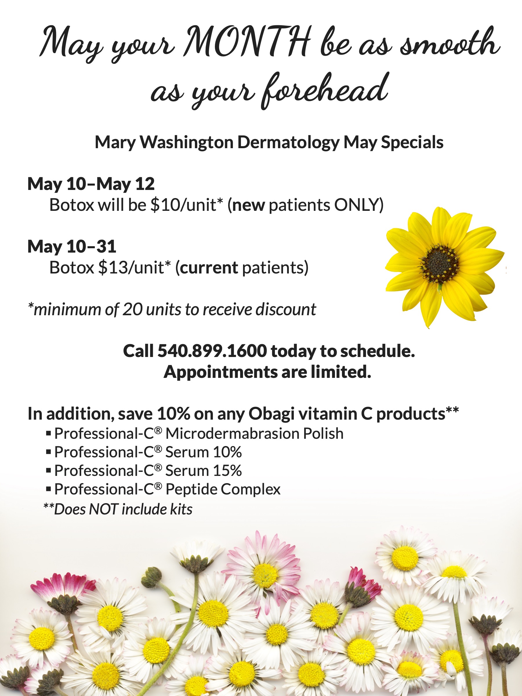 May dermatology specials