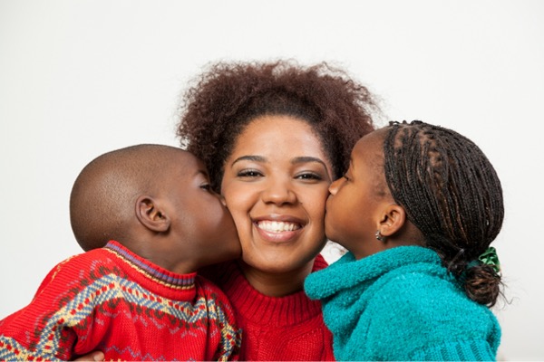 mom and children