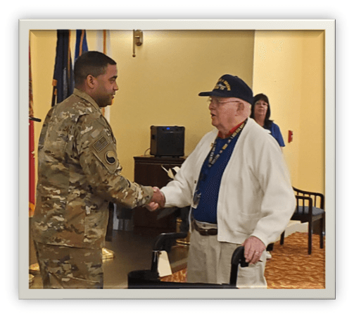 Shaking hands veterans