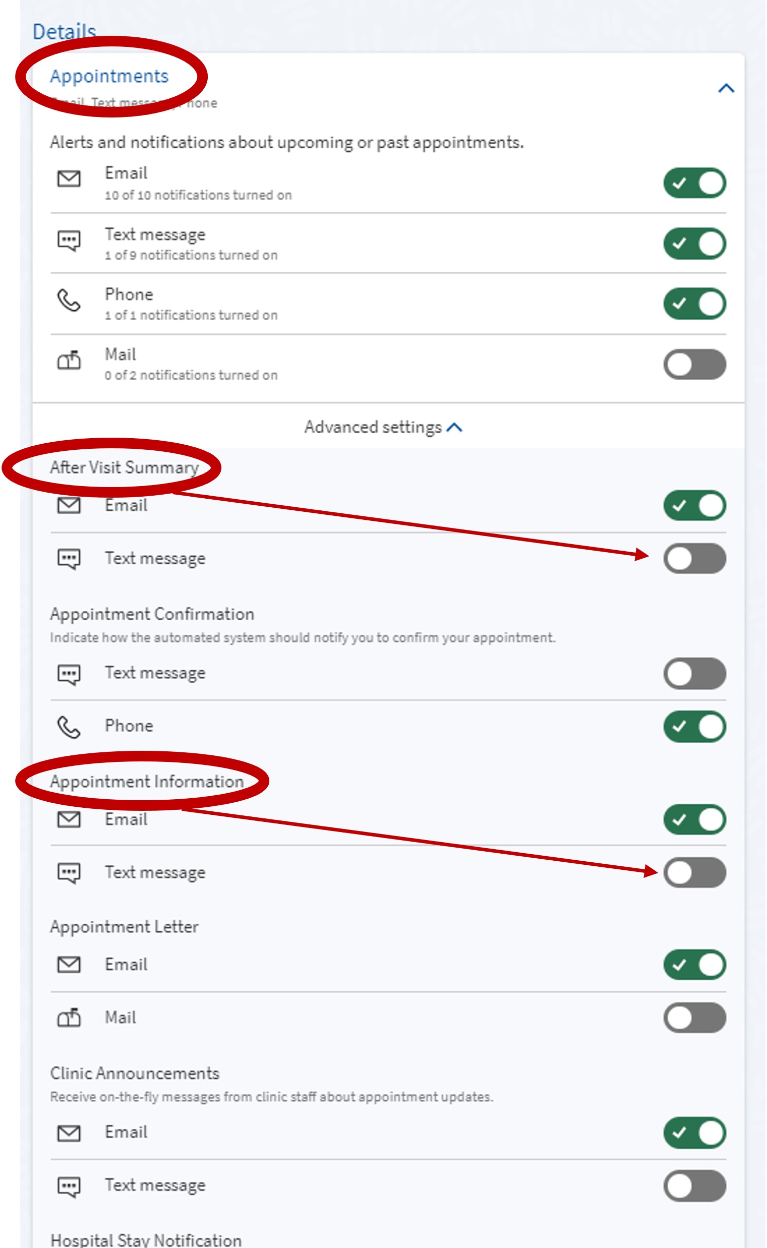 advanced communication settings