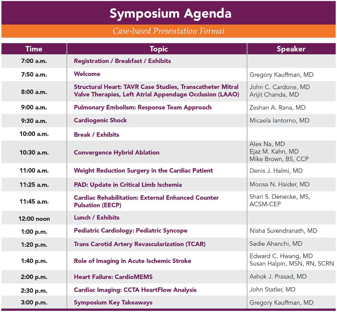 VHVI Symposium Agenda
